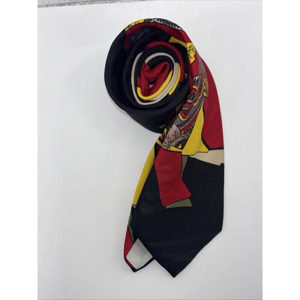 Gianno Men’s Vintage Tie 100% Polyester Made In USA Paisley Red